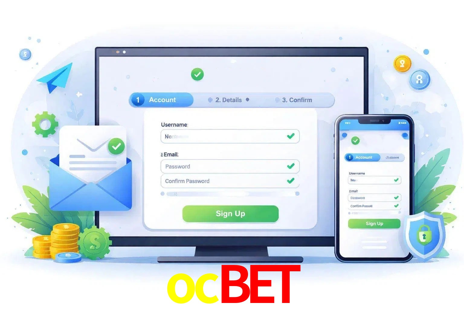 Registro de nuevo usuario y configuración de cuenta ocbet